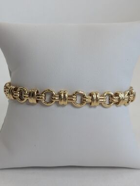 1980s Gold Link Bracelet - Vintage Classic Gold Chain Jewelry